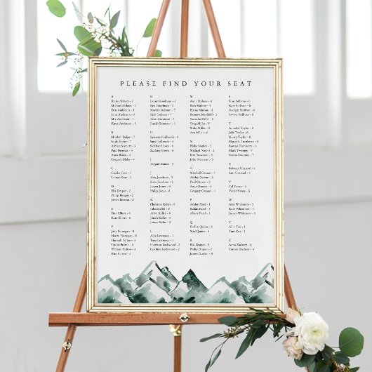 Highland | Alphabetical Wedding Seating Chart ポスター
