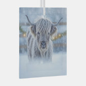 Highland Calif in the Snow Country Cute ガラスオーナメント (正面右)