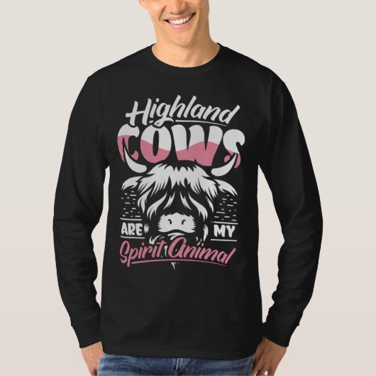 Highland Cattle Cute Highland Cows Are My Spirit A Tシャツ (正面)