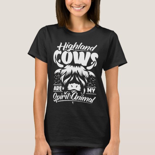 Highland Cattle Cute Highland Cows Are My Spirit A Tシャツ (正面)