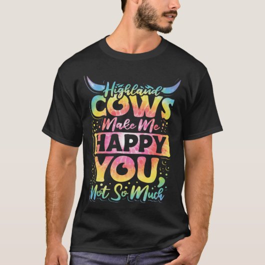 Highland Cattle Cute Highland Cows Make Me Happy f Tシャツ (正面)