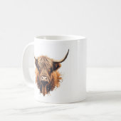Highland Coo Greeting Card - コーヒーマグカップ (正面左)