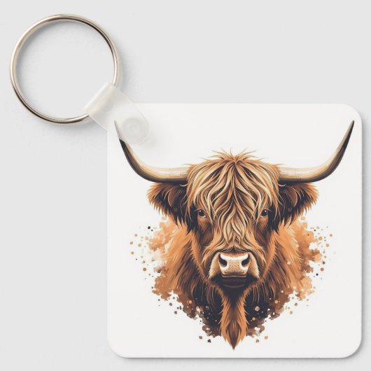 Highland Coo Keyring キーホルダー (正面)