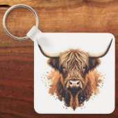 Highland Coo Keyring キーホルダー (正面)