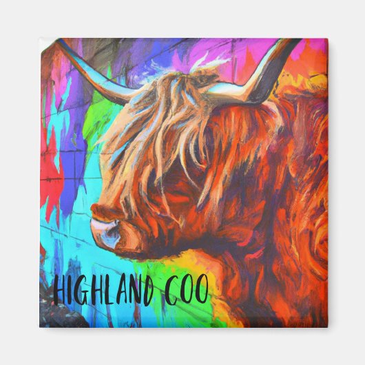 Highland coo magnet マグネット (正面)