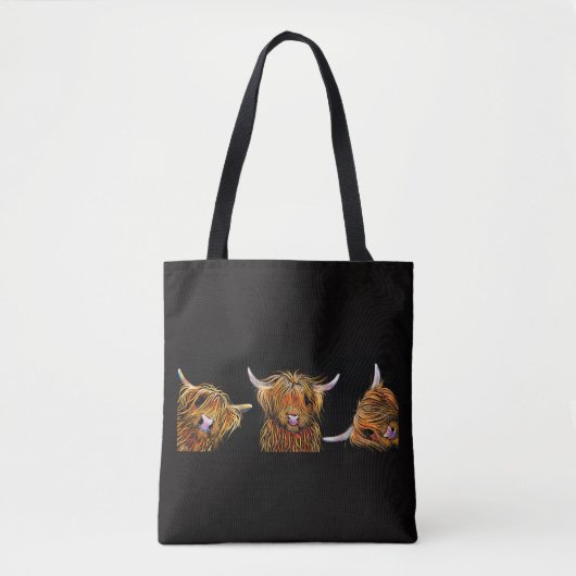 HiGHLaND CoWプリント「THe SCoTIeS」 ToTe BaG トートバッグ (正面)