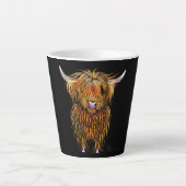HiGHLaND CoWプリントSCoTiSH ' HuMPHReY ' MuG カフェラテマグ (正面)