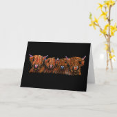 HiGHLaND CoWプリントSCoTISH 'ThE GiNGeR NuTS ' カード (黄色い花)