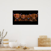 HiGHLaND CoWプリントSCoTISH 'ThE GiNGeR NuTS ' ポスター (キッチン)