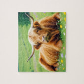 Highland Cow Animal Nature Wildlife Affection Love ジグソーパズル (縦)