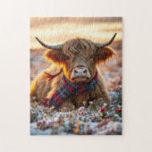 Highland Cow at sunset ジグソーパズル (縦)