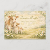 Highland Cow Baby Shower Diapper Raffle エンクロージャーカード (正面)