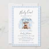 Highland Cow Boy Baby Shower Invitation 招待状 (正面)