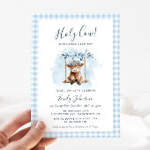Highland Cow Boy Baby Shower Invitation 招待状