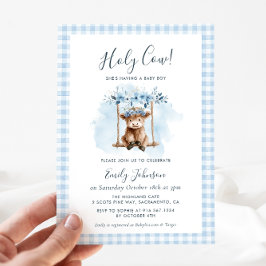 Highland Cow Boy Baby Shower Invitation 招待状