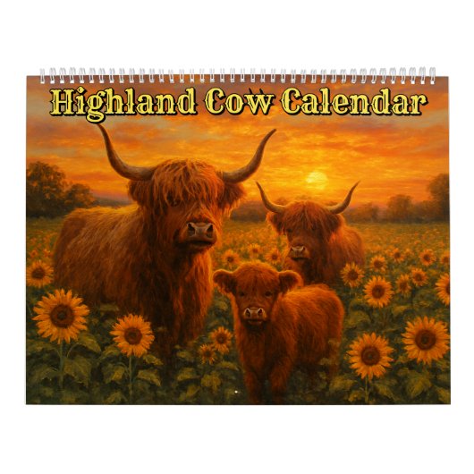 Highland Cow Calendar カレンダー (カバー)