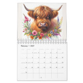 Highland Cow Calendar 2026 カレンダー (2月 2027)