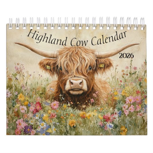 Highland Cow Calendar 2026 カレンダー (カバー)