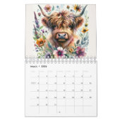 Highland Cow Calendar 2026 カレンダー (3月 2026)
