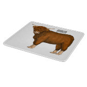 Highland cow cartoon illustration  カッティングボード (角)