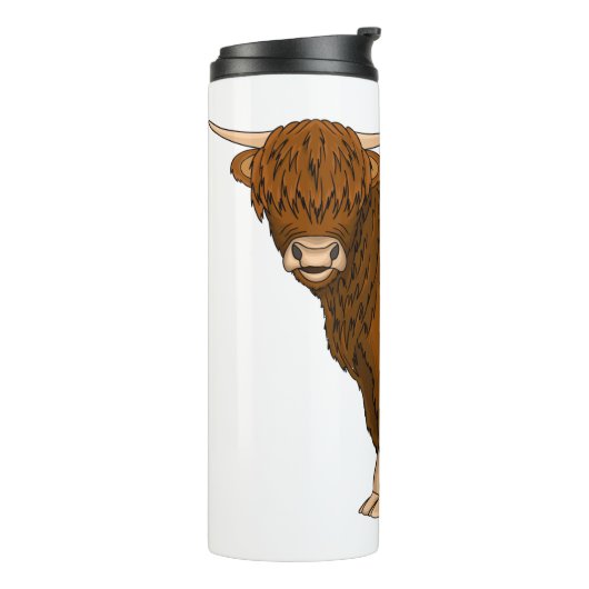 Highland cow cartoon illustration  タンブラー (回転左)