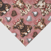Highland Cow Chocolate Kisses and Bows Gift Liner 薄葉紙 (詳細)