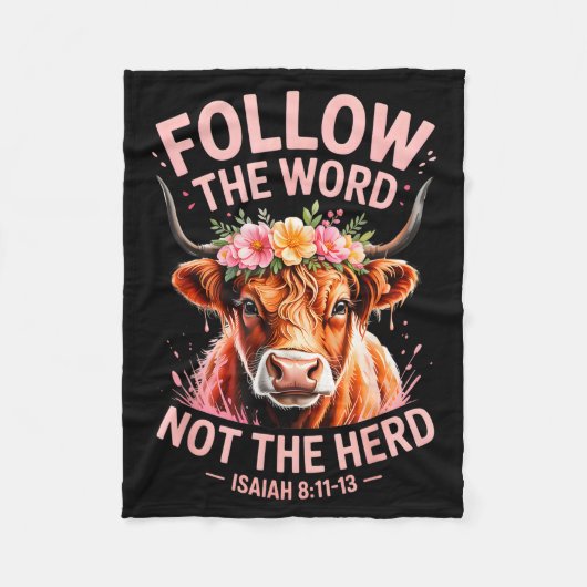 Highland Cow Christian  フリースブランケット (正面)