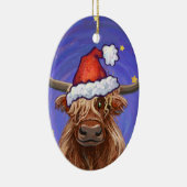 Highland Cow Christmas セラミックオーナメント (右)
