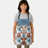 Highland Cow Christmas Crew Personalized Kids エプロン (インサイチュ)