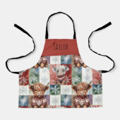 Highland Cow Christmas Cute Personalized Kids エプロン (正面)