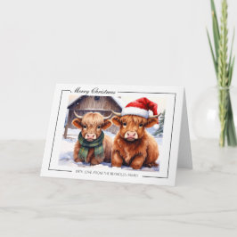Highland Cow Christmas Greeting Card カード