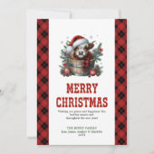 Highland cow Christmas greeting editable card シーズンカード (正面)
