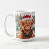 Highland Cow Christmas Mug コーヒーマグカップ (左)