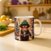 Highland Cow Christmas Mug, Cute Calf Art, Holiday ジャンボコーヒーマグカップ
