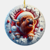 Highland Cow Christmas Ornament セラミックオーナメント (裏面)