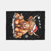 Highland Cow Christmas Outfit Idea Women Xmas High フリースブランケット (正面(横))