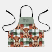 Highland Cow Christmas Snowy Personalized Kids エプロン (正面)