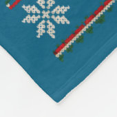 Highland Cow Christmas Ugly Sweater Style Festive フリースブランケット (角)