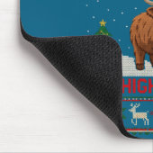 Highland Cow Christmas Ugly Sweater Style Festive  マウスパッド (コーナー)