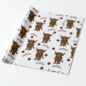 Highland Cow Christmas Wrapping Paper ラッピングペーパー (アンロールド)