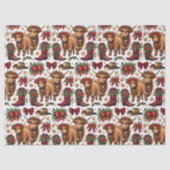 Highland Cow Christmas Wrapping Paper 薄葉紙 (正面)