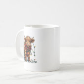 Highland Cow Christmas Xmas Santa Baby Wooly Farm コーヒーマグカップ (正面左)