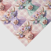 Highland Cow Easter Flowers in Pastel 薄葉紙 (詳細)