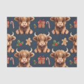 Highland Cow Festive Santa Christmas 薄葉紙 (正面)