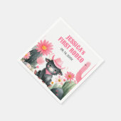 Highland Cow First Rodeo Western Kids' Birthday スタンダードカクテルナプキン (角)