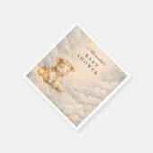 Highland Cow Floral Baby Shower スタンダードカクテルナプキン (角)