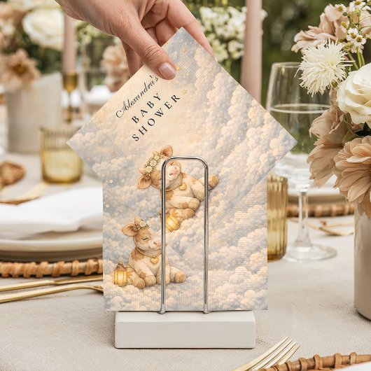 Highland Cow Floral Baby Shower スタンダードカクテルナプキン