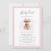 Highland Cow Girl Baby Shower Invitation 招待状 (正面)