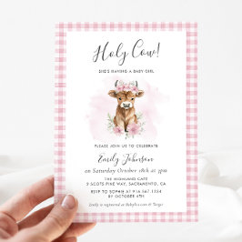 Highland Cow Girl Baby Shower Invitation 招待状