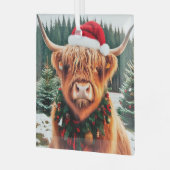 Highland Cow Glass Ornament ガラスオーナメント (正面左)